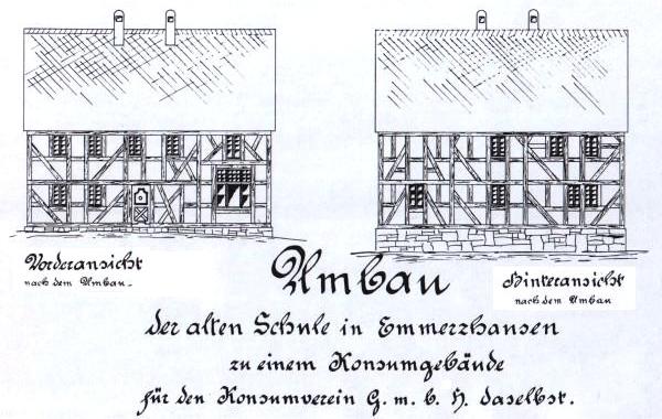 Plan zum Umbau der alten Schule in der Dorfmitte