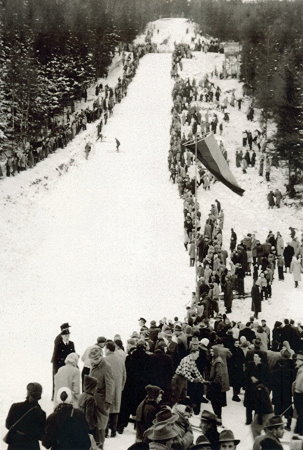 Skispringen auf der Schanze