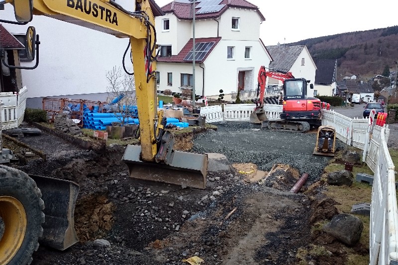 Bauarbeiten im "Waldweg"